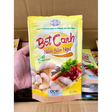 Bột Canh Nấm Bào Ngư Không Mì Chính - Giá Sỉ 1.75tr Thùng 50 Gói, Cty CP Muối Nam Định 3 Bột Canh Nấm Bào Ngư Không Mì Chính - Giá Sỉ 1.75tr Thùng 50 Gói, Cty CP Muối Nam Định 3