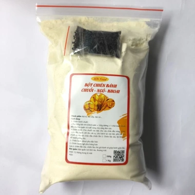 Bột chiên bánh chuối, ngô, khoai k cần ủ – Giòn, xốp, thơm lừng, màu đẹp, giá 23.000₫ 9 Bột chiên bánh chuối, ngô, khoai k cần ủ – Giòn, xốp, thơm lừng, màu đẹp, giá 23.000₫ 9