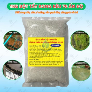 Bột Clo 70 Ấn - Tẩy Rong Rêu Nền Gạch, Xi Măng, Sân Vườn, Vỉa Hè, Tường Nhà, Giá 90.000 (1-5kg) 2