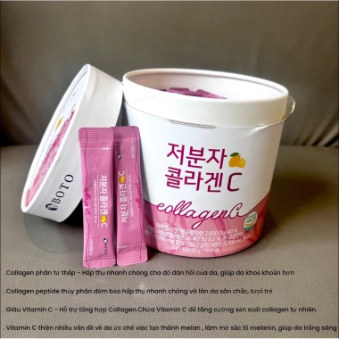 Bột Collagen Boto 90 gói 3 tháng Vitamin C Trọng lượng phân tử thấp 415.000 VND
