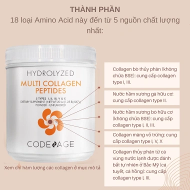 Bột Collagen Codeage 567g Thủy Phân Trẻ Hóa Toàn Diện – Giá Giảm 1.79tr