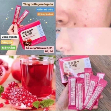 Bột Collagen Lựu Đỏ Hàn Quốc 30 gói Mẫu Mới 2.025 - Làm đẹp da, mờ nám, chỉ 35.000 VND