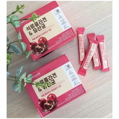 Bột Collagen Lựu Đỏ Hàn Quốc 30 gói Mẫu Mới 2.025 - Làm đẹp da, mờ nám, chỉ 35.000 VND
