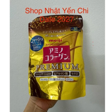 Bột Collagen Meiji Premium màu vàng - Dưỡng da, tăng độ đàn hồi, giảm nếp nhăn, giá ưu đãi 473k