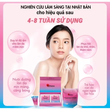 Bột collagen peptide KIHASU 110mg Japan - Da mát, không mụn, trẻ đẹp, giảm giá 300k 6