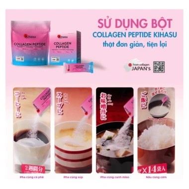 Bột collagen peptide KIHASU 110mg Japan - Da mát, không mụn, trẻ đẹp, giảm giá 300k 7