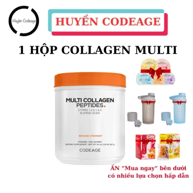 Bột Collagen Thủy Phân Codeage 450g - Gà, Bò, Xương, Vỏ Trứng - Huyền Codeag 1.79tr