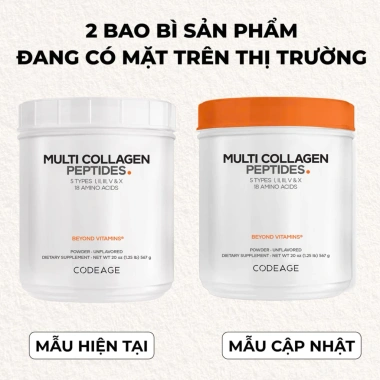 Bột Collagen Thủy Phân Codeage 450g - Gà, Bò, Xương, Vỏ Trứng - Huyền Codeag 1.79tr