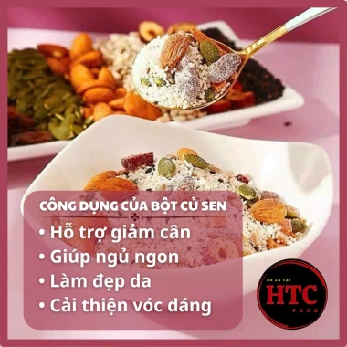 Bột Củ Sen Mix Hạt Dinh Dưỡng Tâm An - Ngũ Cốc Giảm Cân, Đẹp Da, Ngủ Ngon HTC Food 4 Bột Củ Sen Mix Hạt Dinh Dưỡng Tâm An - Ngũ Cốc Giảm Cân, Đẹp Da, Ngủ Ngon HTC Food 4