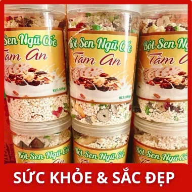 Bột Củ Sen Mix Hạt Dinh Dưỡng Tâm An - Ngũ Cốc Giảm Cân, Đẹp Da, Ngủ Ngon HTC Food