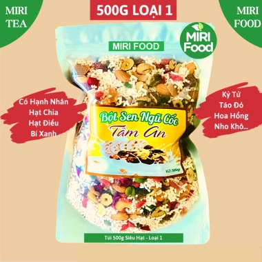 Bột Củ Sen Ngũ Cốc Mix 500g Tâm An Hỗ Trợ Giảm Cân, Ăn Kiêng, Dưỡng Nhân Healthy