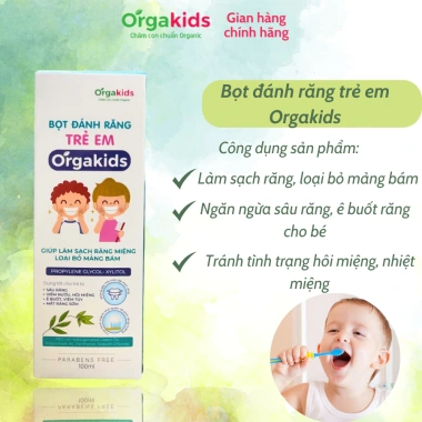 Bọt đánh răng trẻ em Orgakids 100ml : An toàn, loại bỏ mảng bám, chỉ 98.000₫ 2