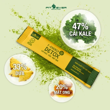 Bột detox F-energy Cải Kale dứa mật ong sấy thăng hoa: Da sáng mịn, 21 gói 3