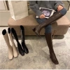 Bốt đùi nữ da lì khóa cạnh 5cm gót vuông đen nâu thời trang du lịch đi chơi 2