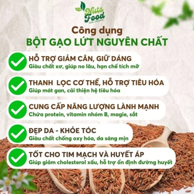 Bột gạo lứt 500g Nuts Food - Giảm cân, lợi sữa, da đẹp, sức khỏe tốt, giảm 17%