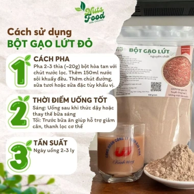 Bột gạo lứt 500g Nuts Food - Giảm cân, lợi sữa, da đẹp, sức khỏe tốt, giảm 17%