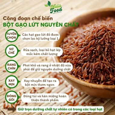 Bột gạo lứt 500g Nuts Food - Giảm cân, lợi sữa, da đẹp, sức khỏe tốt, giảm 17%