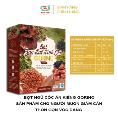 Bột Gạo Lứt Mè Đen Linh Chi 15 gói 15gr - Giảm Cân, Giữ Dáng, Da Đẹp, Giá 65k 3