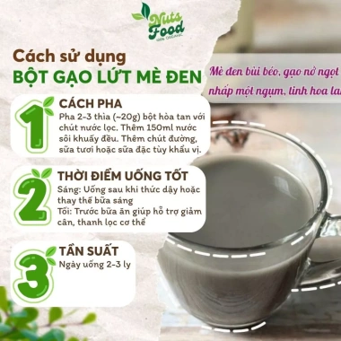 Bột gạo lứt mè đen Nuts Food 500g - Giảm cân, ăn kiêng, lợi sữa, da đẹp, chỉ 61k
