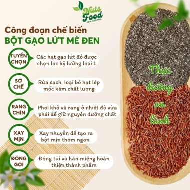 Bột gạo lứt mè đen Nuts Food 500g - Giảm cân, ăn kiêng, lợi sữa, da đẹp, chỉ 61k