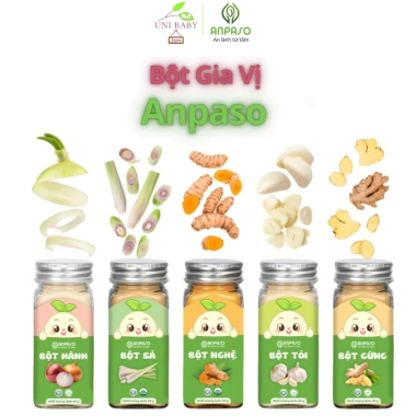 Bột gia vị Anpaso – Hành, tỏi, nghệ, sả, gừng, dậy vị món ăn cho bé ăn dặm