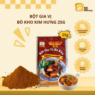 Bột Gia Vị Bò Kho Kim Hưng 25g - Hương Thơm Ngon, Đậm Đà, Giá 21.156 VND - SONA'S SHOP Bột Gia Vị Bò Kho Kim Hưng 25g - Hương Thơm Ngon, Đậm Đà, Giá 21.156 VND - SONA'S SHOP