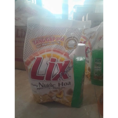 Bột giặt Lix Extra hương Hoa 5.5kg - Giá chỉ 185.000đ, tặng kèm Nước Lau Sàn Lix 2
