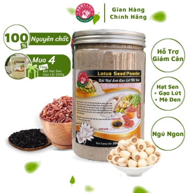 Bột Hạt Sen Senfarm - Gạo Lứt + Mè Đen Nguyên Chất, Không Đường, Giảm Giá 88k