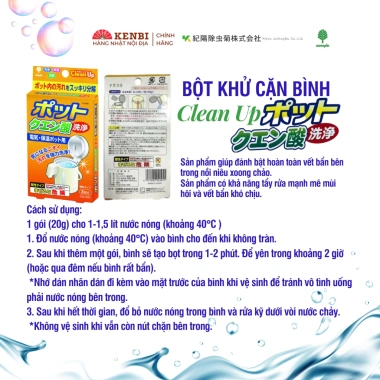 Bột khử cặn canxi kokubo Nhật Bản 3 gói: Tẩy sạch cặn bám ấm đun nước, giá ưu đãi 35.000₫ 2