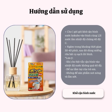 Bột khử cặn canxi kokubo Nhật Bản 3 gói: Tẩy sạch cặn bám ấm đun nước, giá ưu đãi 35.000₫ 9