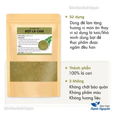 Bột lá Cari nguyên chất 500g - Cà Ri khô thơm, giảm giá 146k Thảo Dược Hạnh Nguyên 4 Bột lá Cari nguyên chất 500g - Cà Ri khô thơm, giảm giá 146k Thảo Dược Hạnh Nguyên 4