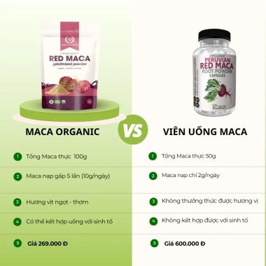 Bột Maca Đỏ Gelatinized Hữu Cơ Red Kingdom - Nhập khẩu Peru, Cân Bằng Nội Tiết, Dưỡng Da, Giá 229.000 VND 5