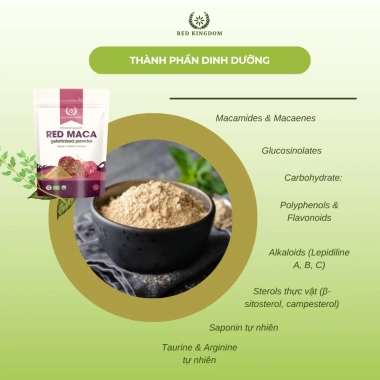 Bột Maca Đỏ Gelatinized Hữu Cơ Red Kingdom - Nhập khẩu Peru, Cân Bằng Nội Tiết, Dưỡng Da, Giá 229.000 VND 7