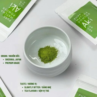Bột Matcha AKI Nhật chính hãng - Túi chiết sẵn hàng, giảm giá, pha latte, nấu ăn, đắp mặt 6 Bột Matcha AKI Nhật chính hãng - Túi chiết sẵn hàng, giảm giá, pha latte, nấu ăn, đắp mặt 6