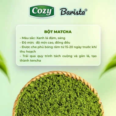 Bột Matcha Cozy Barista 200gr - Pha Latte, Mứt Nougat Tết, giảm còn 200.000 VND