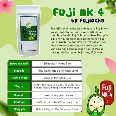 Bột Matcha Fuji MK4 50g - Vị Nutty Béo Bùi, Ngọt Ngào, Giá ưu đãi 119.000 VND (trước 154.700)