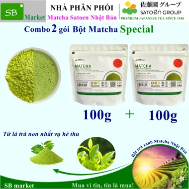 Bột Matcha SPECIAL Satoen 100g - COMBO 2 gói, Matcha Nhật Bản Hè Thu, Giá ưu đãi 145.000₫