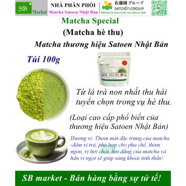 Bột Matcha SPECIAL Satoen 100g - COMBO 2 gói, Matcha Nhật Bản Hè Thu, Giá ưu đãi 145.000₫
