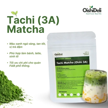 Bột Matcha Tachi Oishi 3A vụ xuân Matcha Haru – Đặc sản Quý Châu, dùng cho pha chế & làm bánh, giá ưu đãi 193.320₫