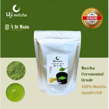 Bột Matcha UJI Ceremonial Grade 100g/500g Nhật Bản - Nguyên chất, không đường, không sữa, giá ưu đãi 185.000 VND