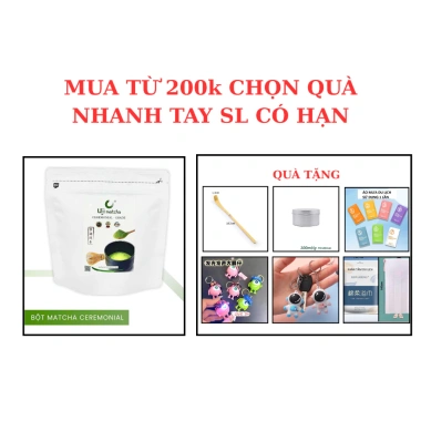 Bột Matcha Uji Ceremonial Grade - Trà Xanh Nhật Bản 100g Túi Zip, 220k