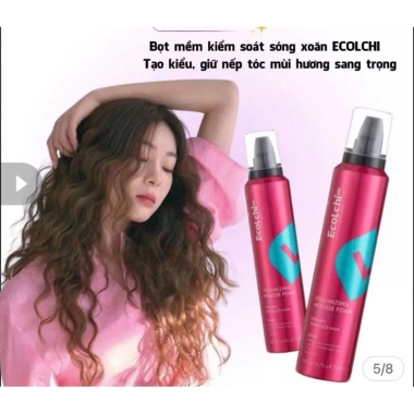 Bọt Mềm Ecolchi 200ml - Giữ Lọn Xoăn Mềm Mại, Dưỡng Nếp Tóc, Giá Ưu Đãi 155k