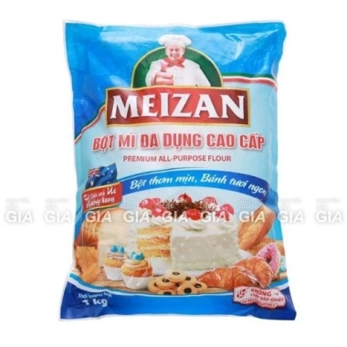 Bột mì đa dụng cao cấp Meizan 1kg - Giá 27.800đ, chất lượng cao, đa năng làm bánh Bột mì đa dụng cao cấp Meizan 1kg - Giá 27.800đ, chất lượng cao, đa năng làm bánh