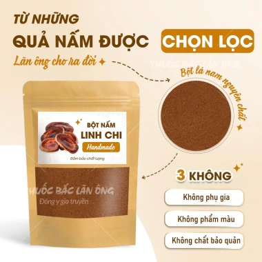 Bột nấm linh chi 100g nguyên chất - phòng ngừa ung thư, tốt tim mạch, tăng đề kháng - giảm giá 80.000 VND 2