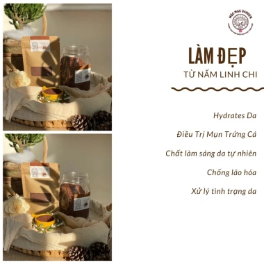 Bột nấm linh chi 100g túi giấy Mộc Mạc Garden - Tăng sức đề kháng, giá chỉ 97.000₫