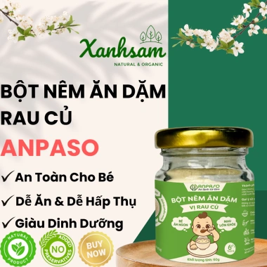 Bột Nêm Ăn Dặm Vị Rau Củ 60gr ANPASO Xanhsam Organic - Giá Ưu Đãi 88.500₫ Bột Nêm Ăn Dặm Vị Rau Củ 60gr ANPASO Xanhsam Organic - Giá Ưu Đãi 88.500₫