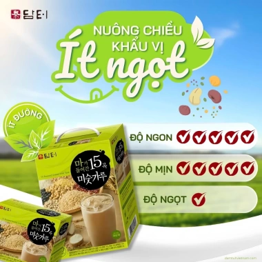Bột Ngũ Cốc 15 Loại Hạt Damtuh Hàn Quốc - Ít Đường, 40 Gói, Giá 298.000đ