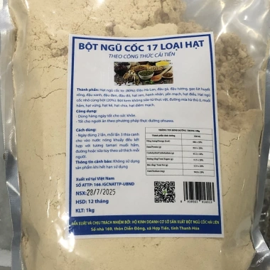 Bột Ngũ Cốc 17 Loại Hạt 1Kg - Dinh Dưỡng Cho Người Ăn Chay, Giá Giảm 135k