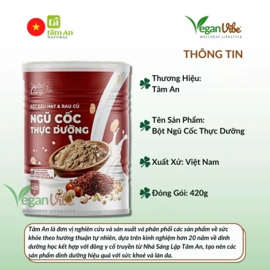 Bột Ngũ Cốc Ăn Kiêng Thuần Chay Tâm An - Giảm Cân, Kiểm Đường Huyết, Ưu Đãi 198k 3