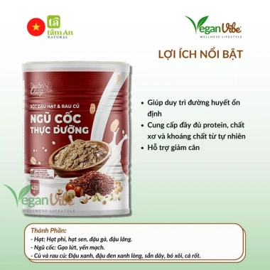 Bột Ngũ Cốc Ăn Kiêng Thuần Chay Tâm An - Giảm Cân, Kiểm Đường Huyết, Ưu Đãi 198k 4